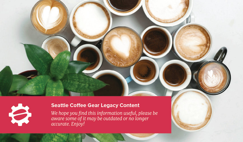 Seattle Coffee Gear legacy content banner featuring coffee cups and coffee on a table. Text reads: "Seattle Coffee Gear Legacy Content — We hope you find this information useful, please be aware some of it may be outdated. Thank you!"