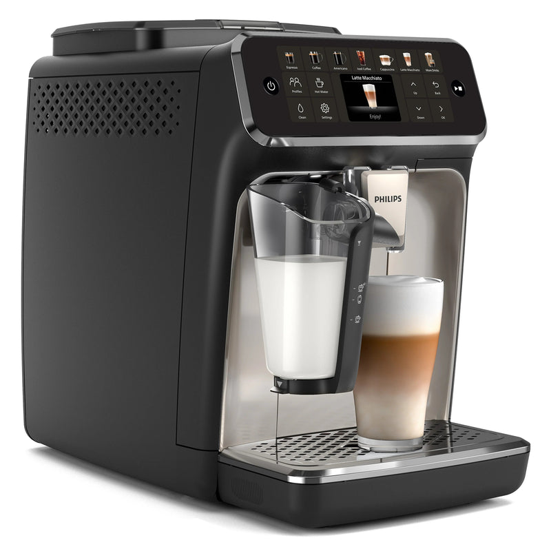 B-Class Refurbished - Philips 4400 LatteGo Automatic Espresso Machine, EP4447/90 - Black Chrome