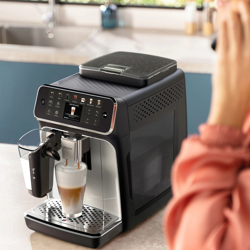 Refurbished - Philips 4400 LatteGo Automatic Espresso Machine, EP4447/90 - Black Chrome