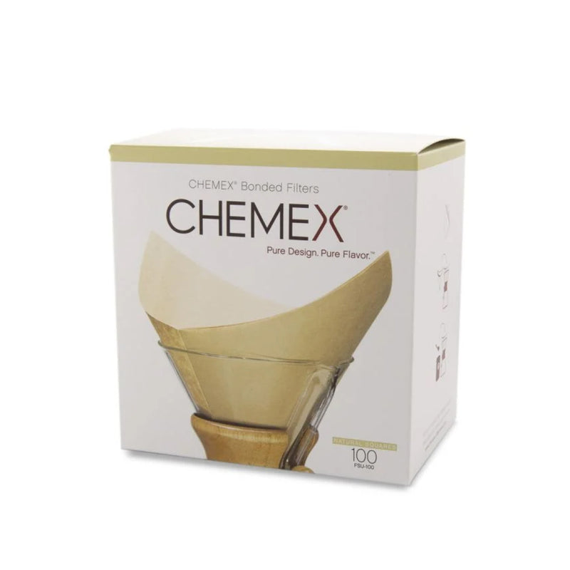 Chemex Pre-Folded Square Natural Coffee Filters - 100 Count