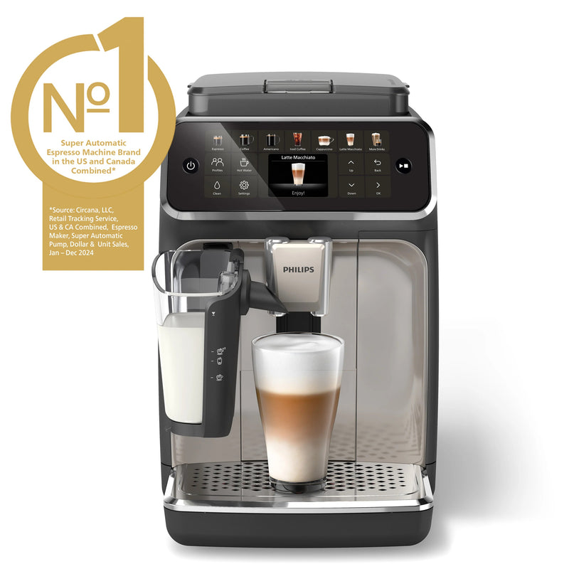 B-Class Refurbished - Philips 4400 LatteGo Automatic Espresso Machine, EP4447/90 - Black Chrome