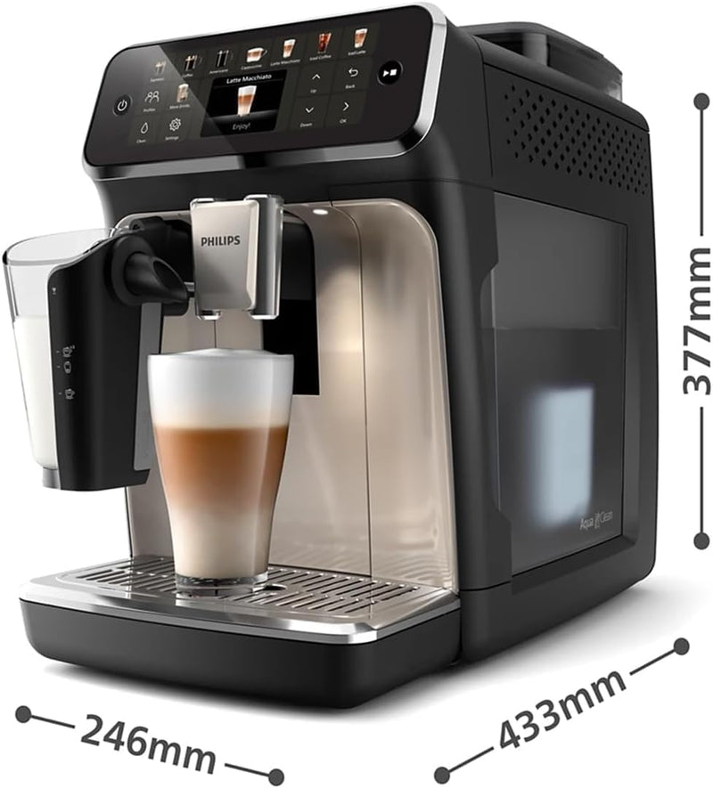 Refurbished - Philips 5500 LatteGo Automatic Espresso Machine, EP5544/94 - Black Chrome