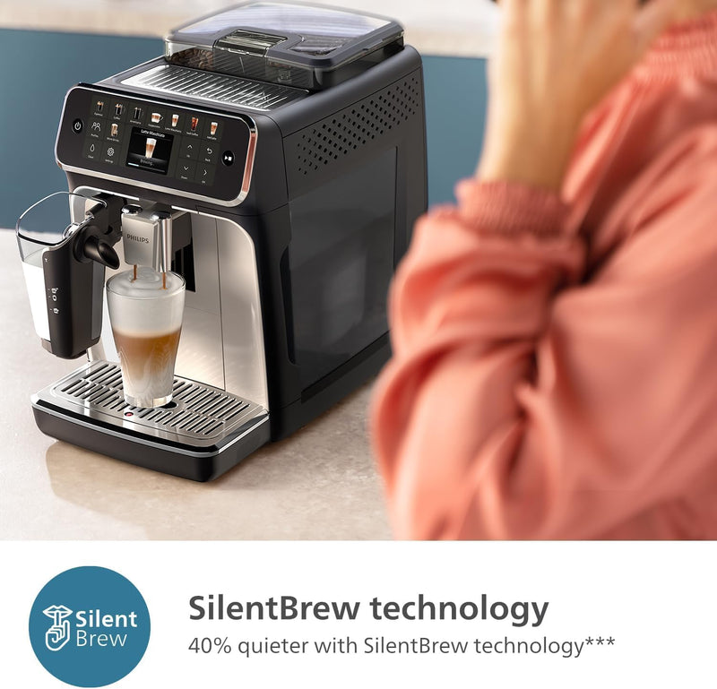 Refurbished - Philips 5500 LatteGo Automatic Espresso Machine, EP5544/94 - Black Chrome