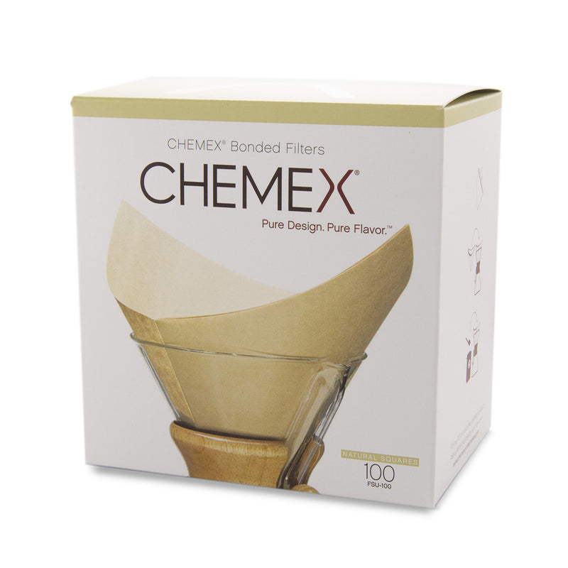 Chemex Pre-Folded Square Natural Coffee Filters - 100 Count