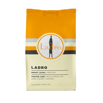Worthy picture of the packaging for Caffe Ladro Ladro Espresso coffee roast.