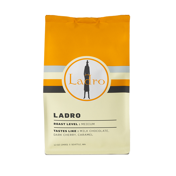 Worthy picture of the packaging for Caffe Ladro Ladro Espresso coffee roast.