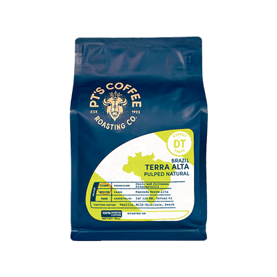 Worthy picture of the packaging for PTs Coffee Terra Alta Pulped Natural coffee roast.