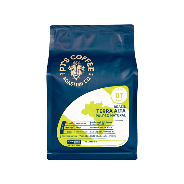 Worthy picture of the packaging for PTs Coffee Terra Alta Pulped Natural coffee roast.